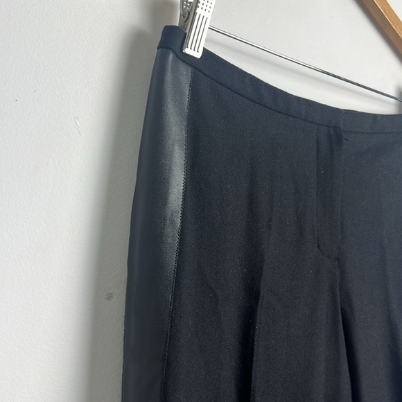 Elie Tahari Women's Size 6 Black Wool Blend Faux Leather Seams Classic Chic - Picture 6 of 15